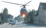 Rettungshubschrauber Christoph 4 landet vor Ort