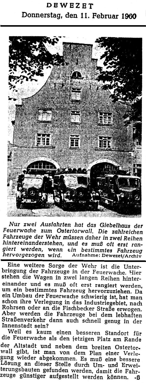 Zeitungsbericht DEWEZET 1960