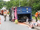 Umgestürzter LKW am Fort Luise